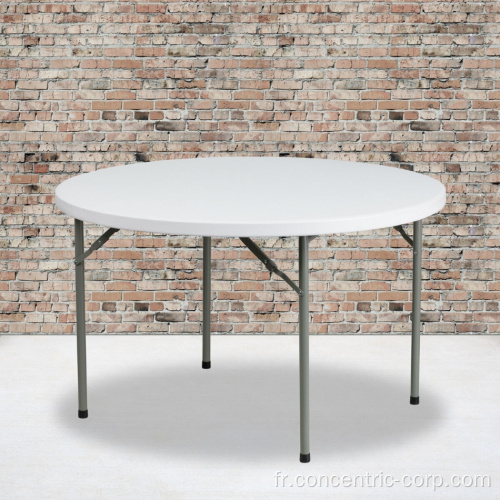 Table pliante en plastique ronde à 4 pieds